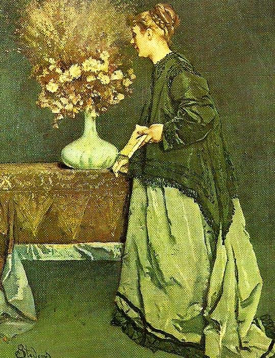 Alfred Stevens autumn flowers oil painting picture
